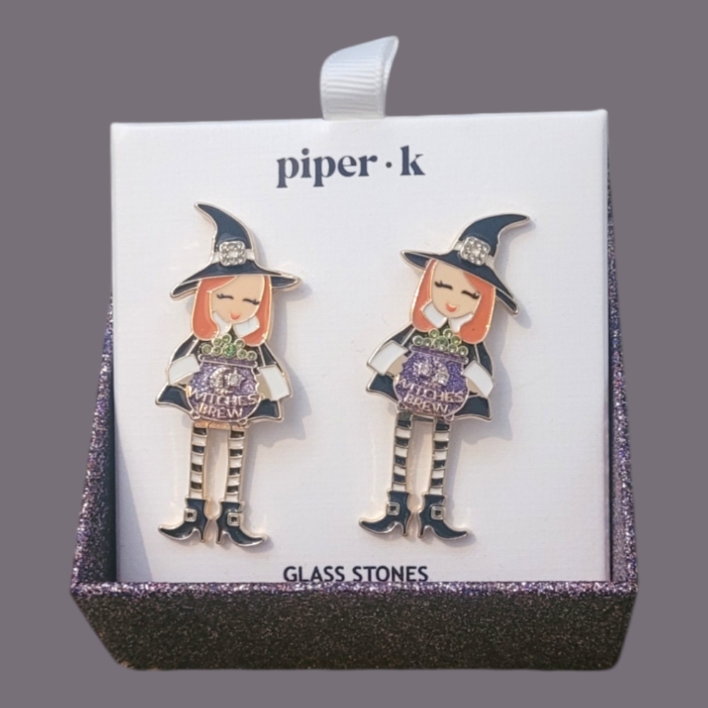 Piper Kids Witch Halloween Earrings